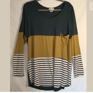 B. E. Stage Long Sleeve Womens Top Plus Size 3xl